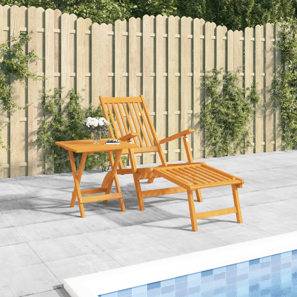 Vidaxl Silla De Jardín Con Reposapiés Y Mesita Madera Maciza De Acacia_1