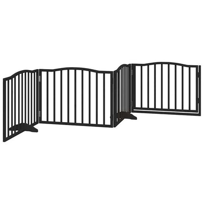 Vidaxl Puerta Para Perros Con Puerta Plegable De 4 Paneles, Color Negro, 320 Cm, Madera De Álamo_5
