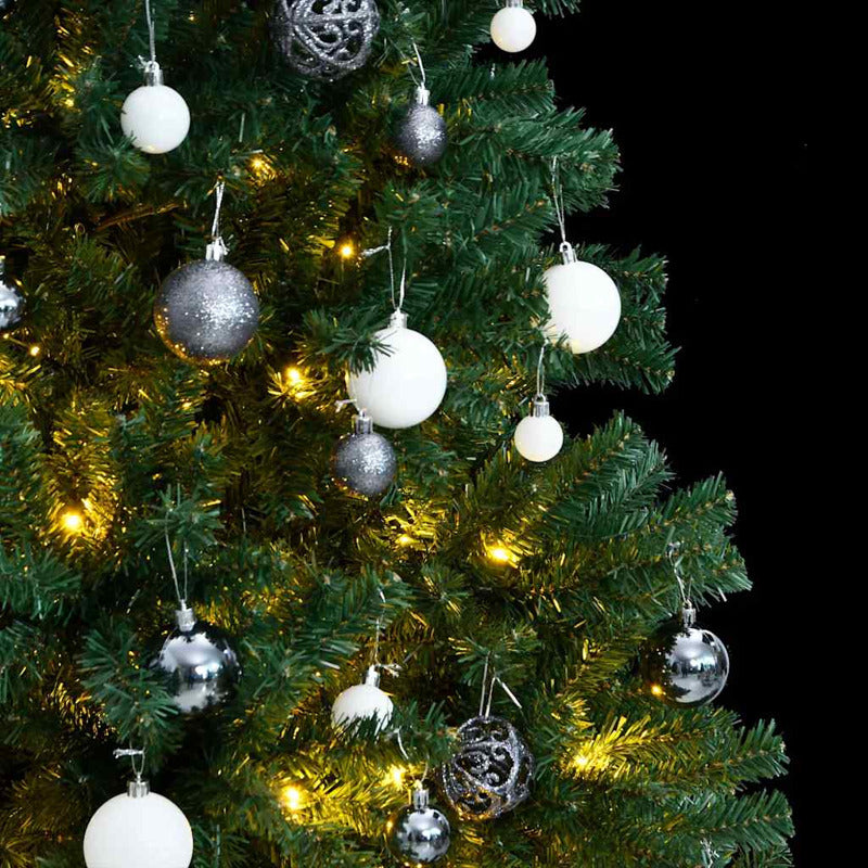 Vidaxl Árbol Navidad Artificial Con Bisagras 150 Led Y Bolas 120 Cm_1