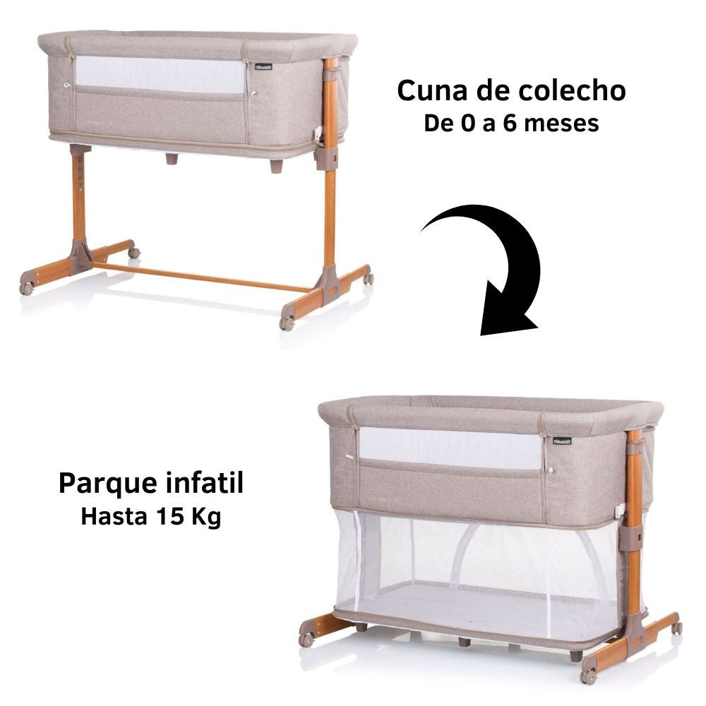 Cuna De Colecho Y Parque Mommy´n Me Beige Wood_0