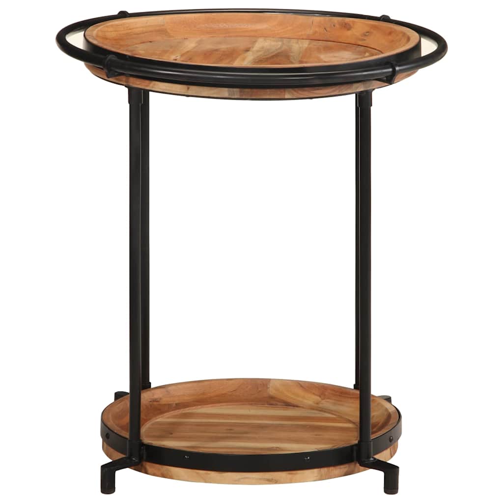 Mesa Auxiliar Madera Maciza De Acacia Ø55x60 Cm_0