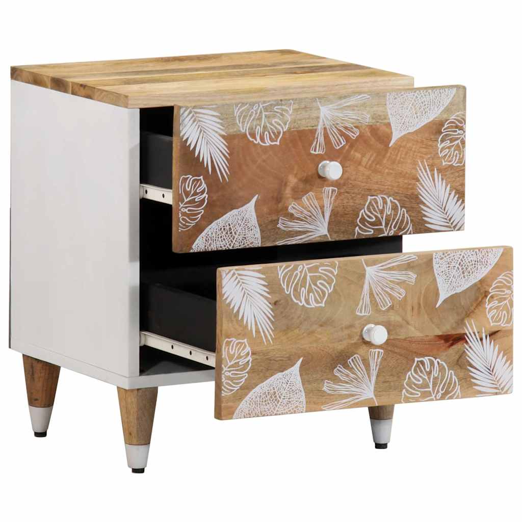Mesitas De Noche 2 Uds Madera Maciza De Mango 40x33,5x46 Cm_2