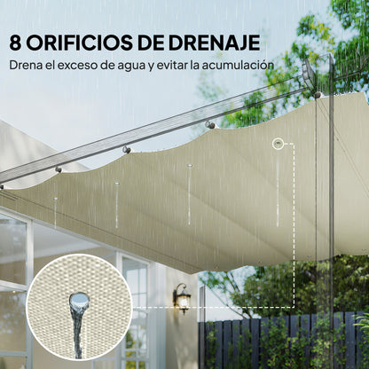 Outsunny Techo De Pérgola Retráctil 3x2,5 M Para Marco De Pérgola De 2,85x2 M_5