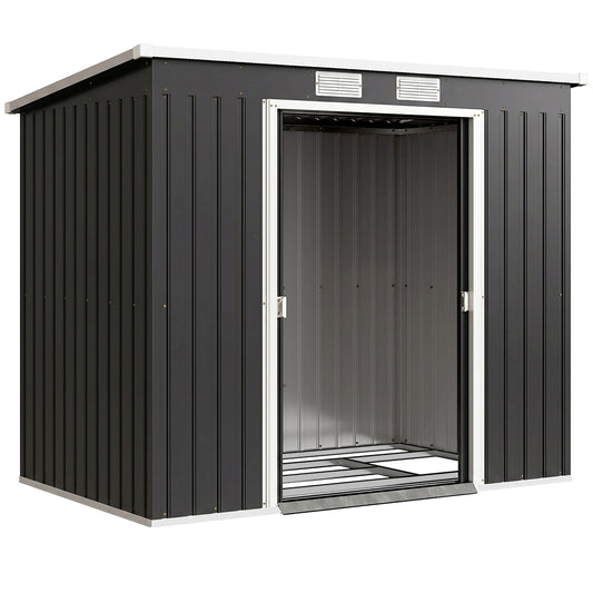 Outsunny Caseta De Jardín Exterior 2,4 M² 213x130x172 Cm Con Puerta Corredera_0