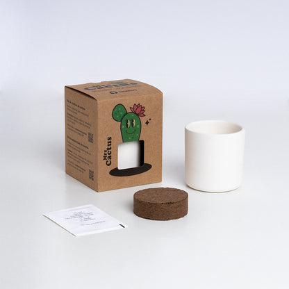 Mrs. Cactus | Kit De Cultivo De Cactus Con Maceta De Barro Artesanal_1