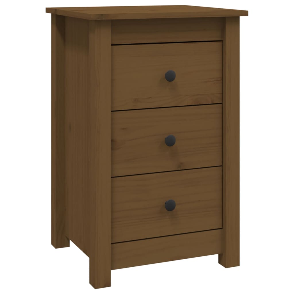 Mesitas De Noche 2 Uds Madera De Pino Marrón Miel 40x35x61,5 Cm_1