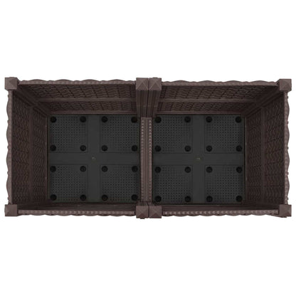 Macetero De Jardín Con Ruedas Marrón 80 X 40 X 44 Cm Pp_4