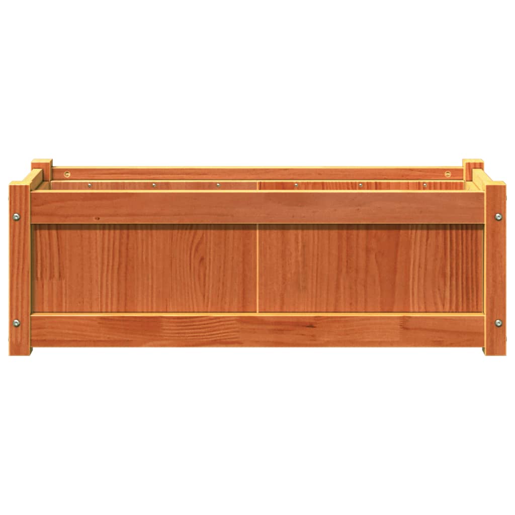 Jardineras De Exterior 2 Uds Madera Maciza De Pino Marrón Cera_5