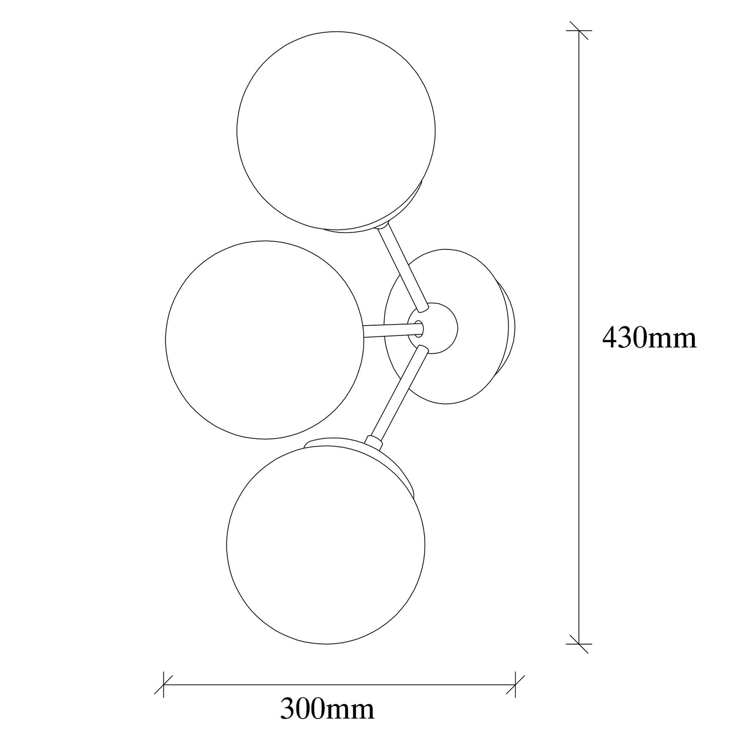 Aplique De Pared, Metal , Negro, 30x15x44, Casquillo 3 X E 27 Max 40 W_1