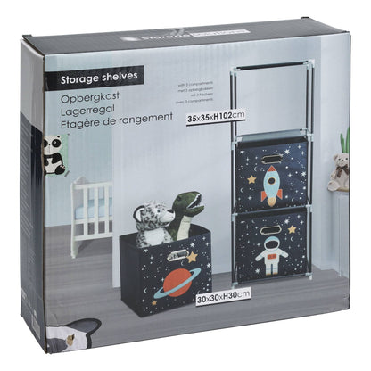 Well Home Estanteria Cajonera De 3 Estantes En Metal H.102cm