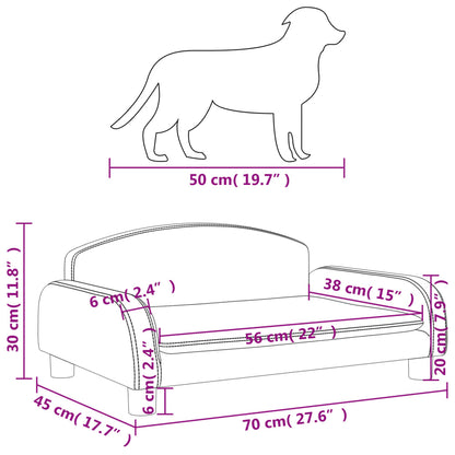 Cama Para Perros De Tela Negra 70x45x30 Cm / Vetonek_4