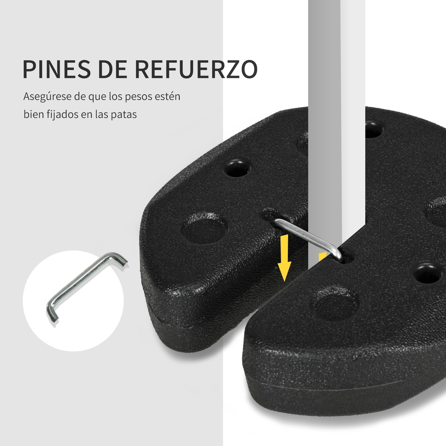 Outsunny Pack De 4 Pesos Para Carpas Plegables Pesos Para Cenador Rellenados Con Cemento Bases Para Toldo Pérgola Ø22x5_4
