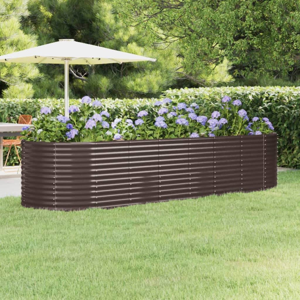 Jardinera Arriate Acero Galvanizado Marrón 322x100x68cm_1