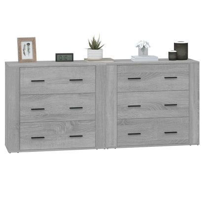 Aparadores 2 Piezas Madera Contrachapada Gris Sonoma_3