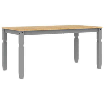 Mesa De Comedor Corona Madera Maciza De Pino Gris 160x80x75 Cm_4