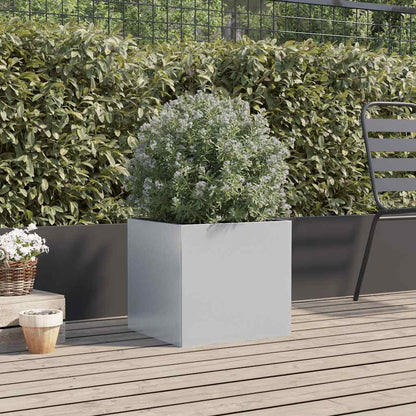 Jardinera De Acero Galvanizado Plateado 42x40x39 Cm_2