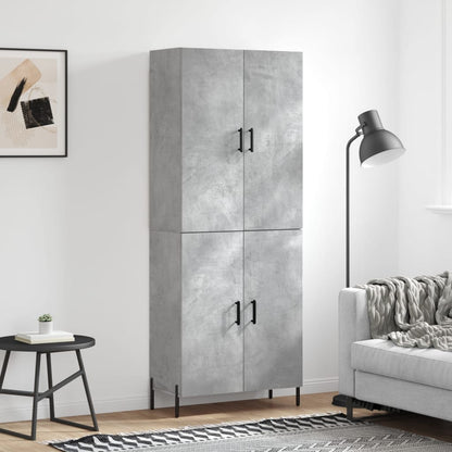 Aparador Alto Madera Contrachapada Gris Hormigón 69,5x34x180 Cm_0