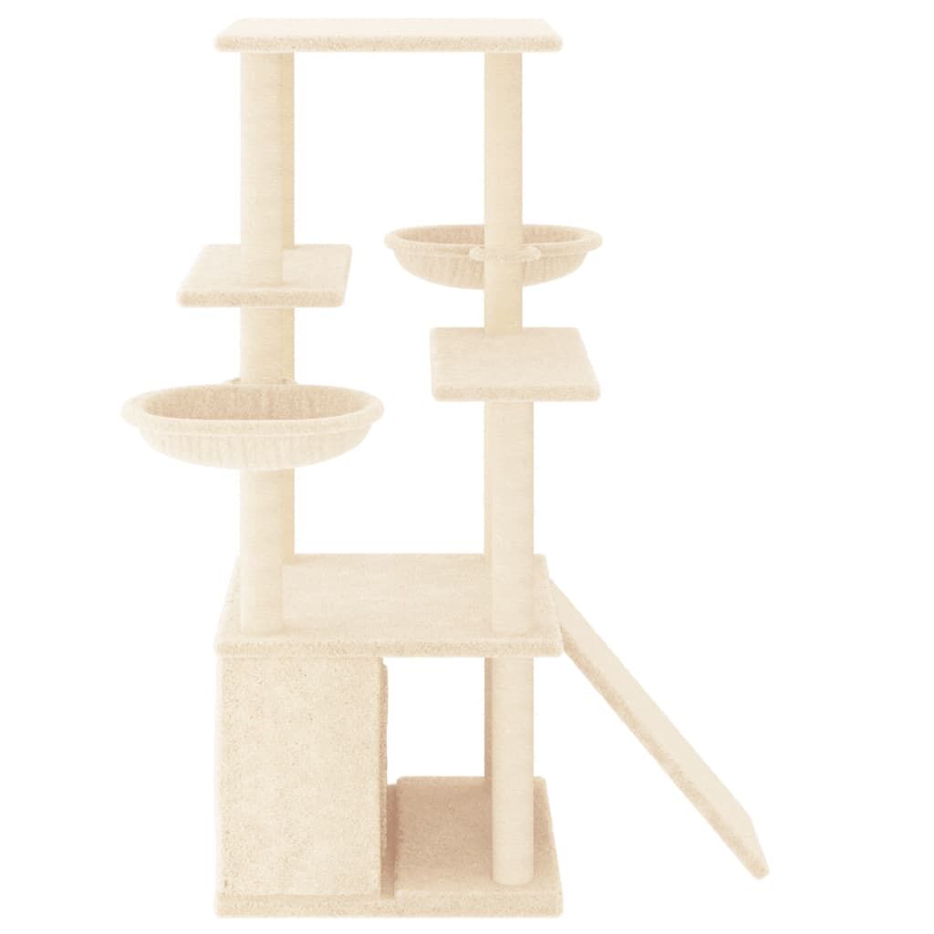Vidaxl Rascador Para Gatos Con Postes De Sisal Color Crema 133 Cm_3