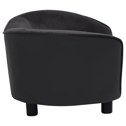 Vidaxl Sofá Para Perros Felpa Y Cuero Sintético Negro 69x49x40 Cm_3