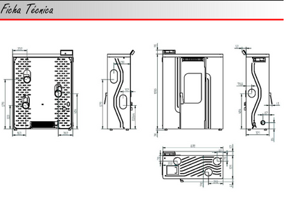 BRICOSOL Estufa de pellets aire pasillo FM Modelo BP-402 Burdeos_3
