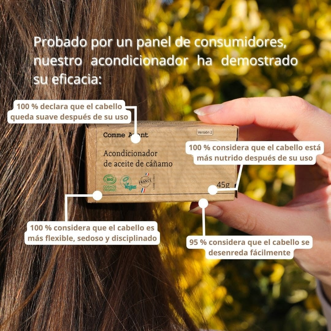 Acondicionador sólido con aceite de cáñamo Neutral sin perfume Comme Avant 45 g