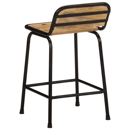 Taburetes De Barra 2 Uds 46x35,5x70 Cm Madera Maciza De Mango_2