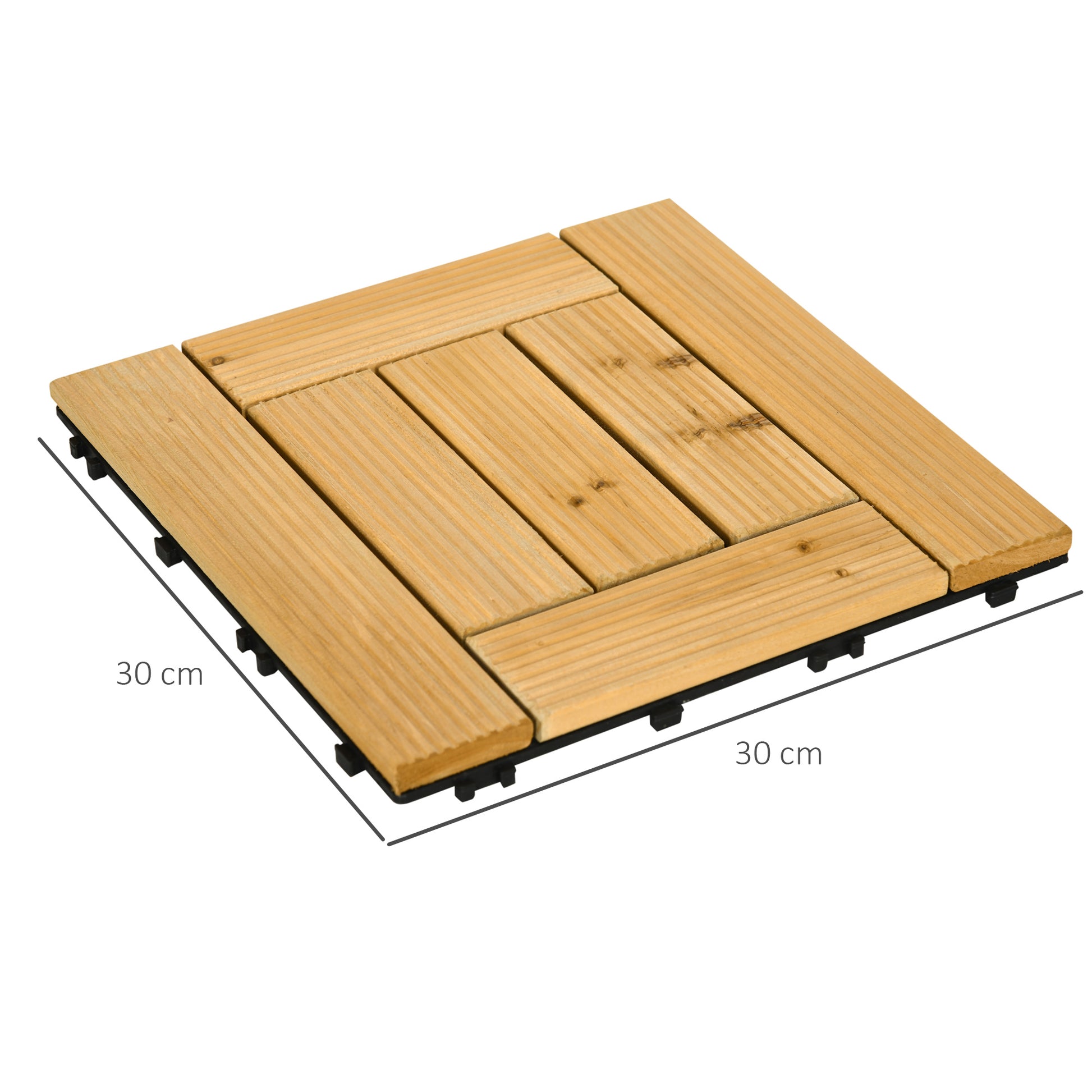Outsunny Set De 27 Piezas Baldosas De Madera 30x30 Cm Área De 2,43m² Para Jardín_2