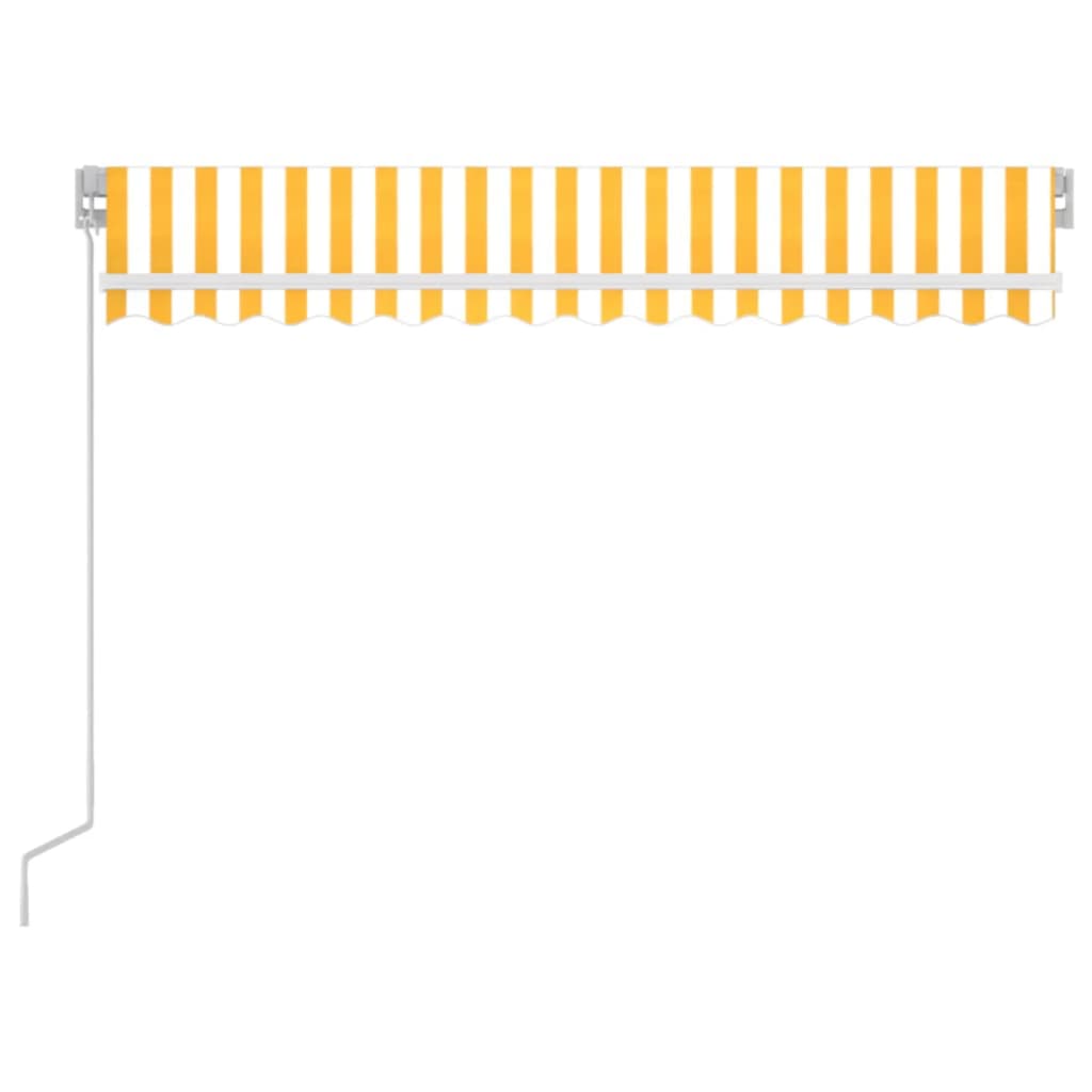 Toldo Manual Retráctil Con Led Amarillo Y Blanco 350x250 Cm_2
