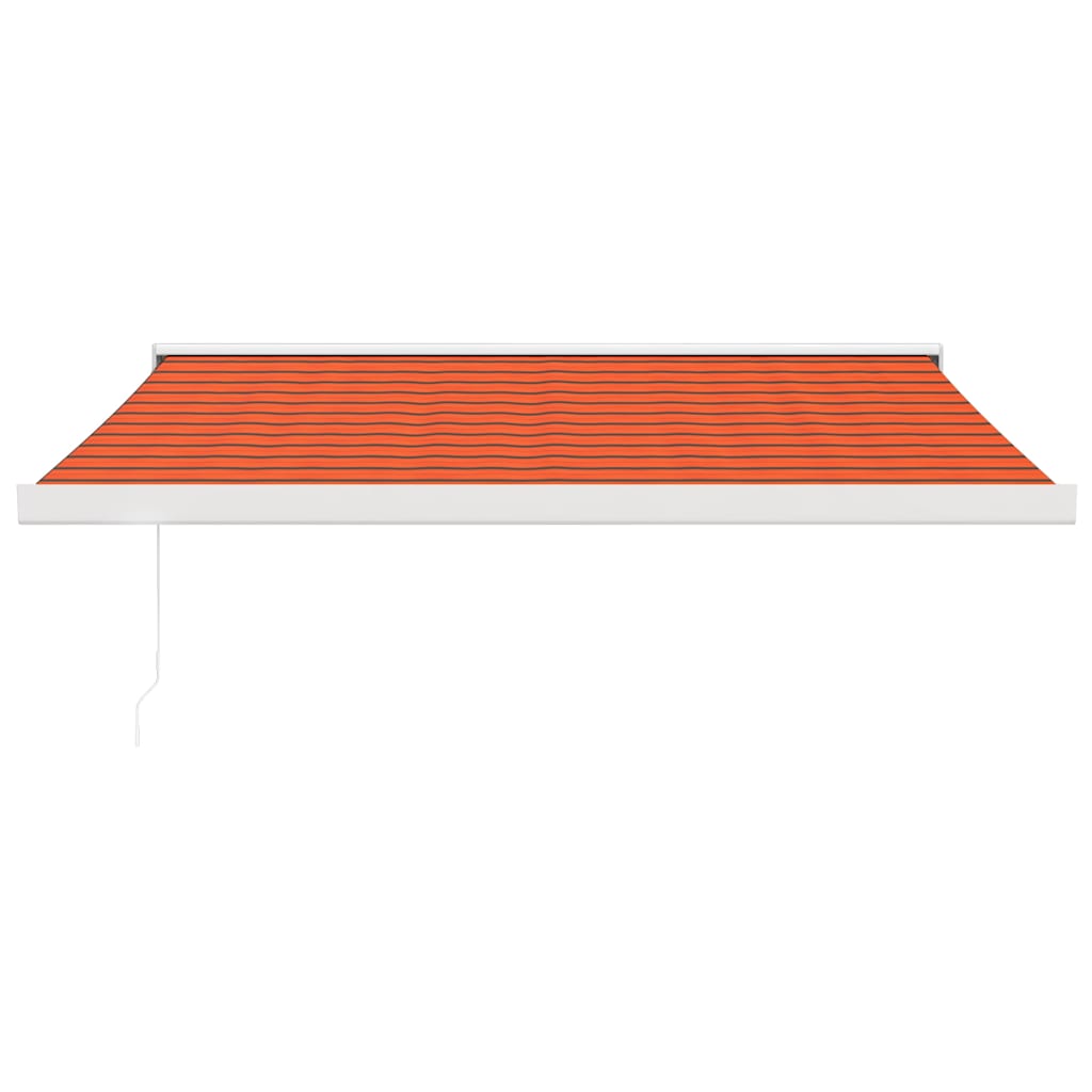 Toldo Retráctil Aluminio Y Tela Naranja Y Marrón 3,5x2,5 M_2