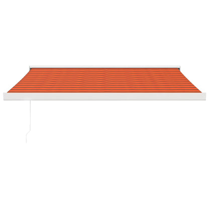 Toldo Retráctil Aluminio Y Tela Naranja Y Marrón 3,5x2,5 M_2