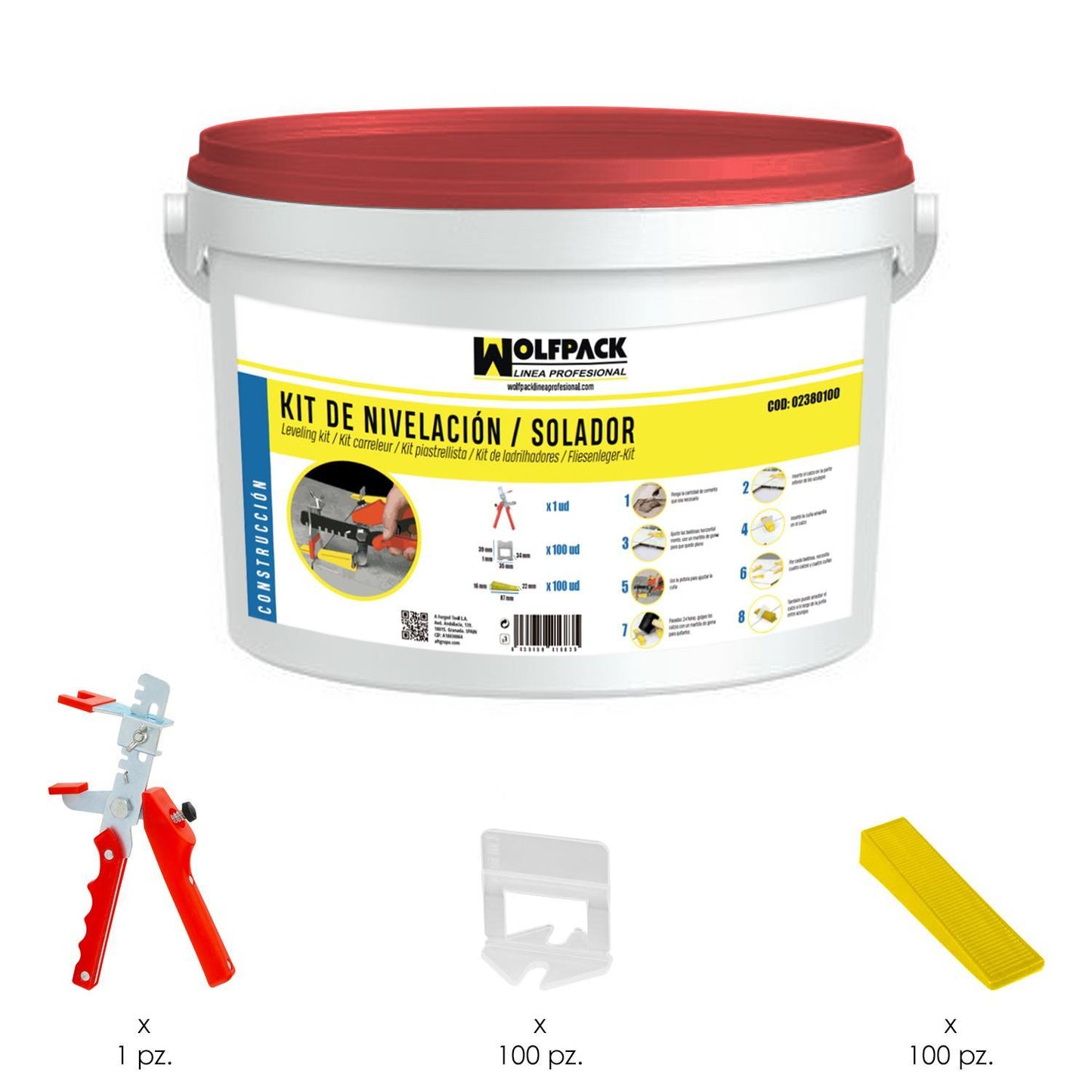 Kit Nivelador Solador (pistola, Calzos Y Cuñas)