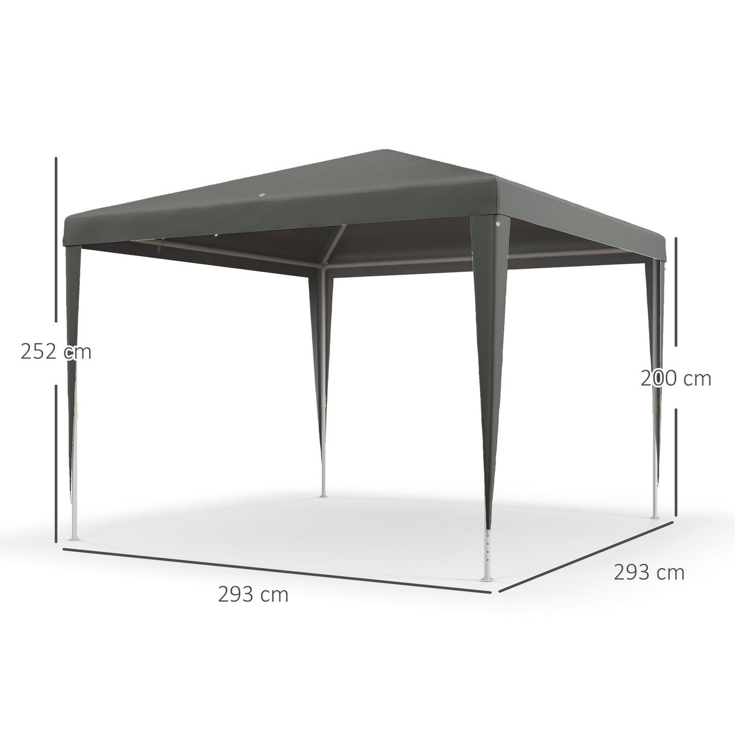 Outsunny Carpa Desmontable De Jardín 3x3 M Para Bodas Camping Fiestas Gris_2