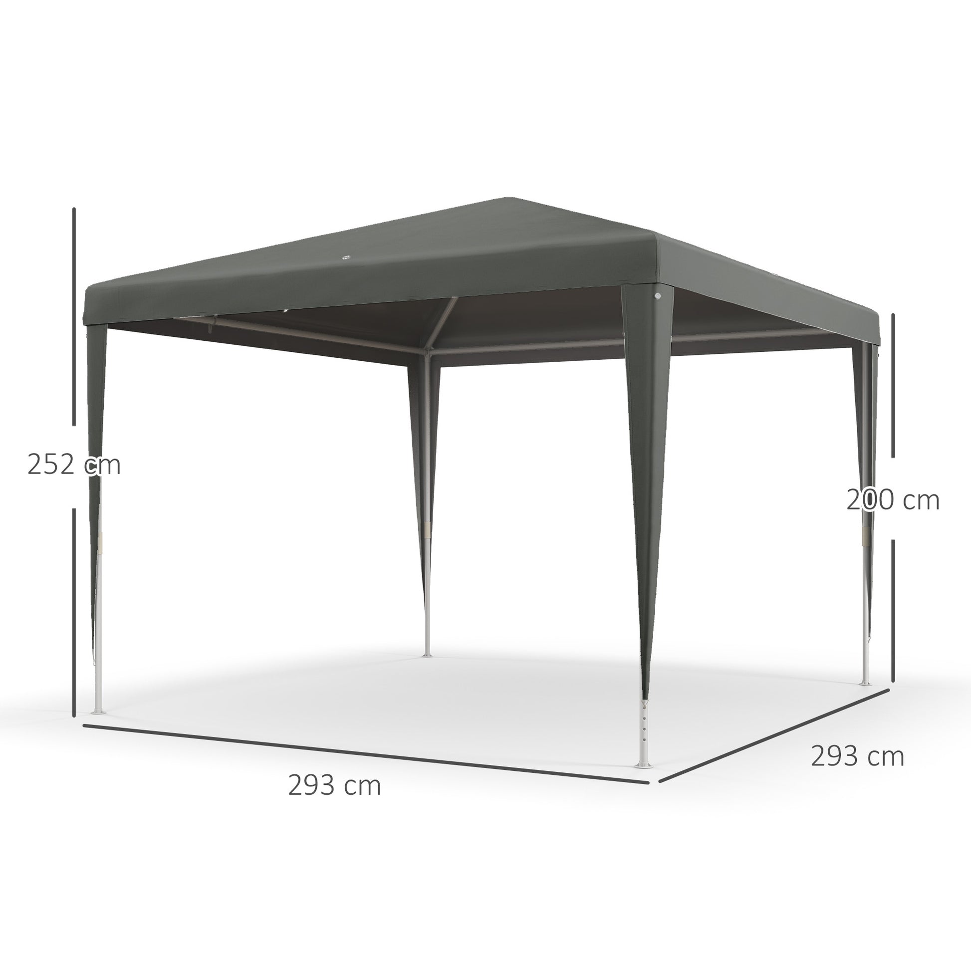Outsunny Carpa Desmontable De Jardín 3x3 M Para Bodas Camping Fiestas Gris_2