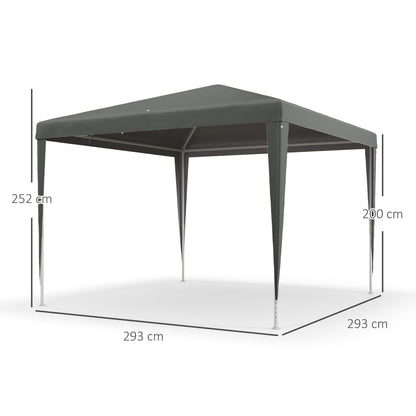 Outsunny Carpa Desmontable De Jardín 3x3 M Para Bodas Camping Fiestas Gris_2