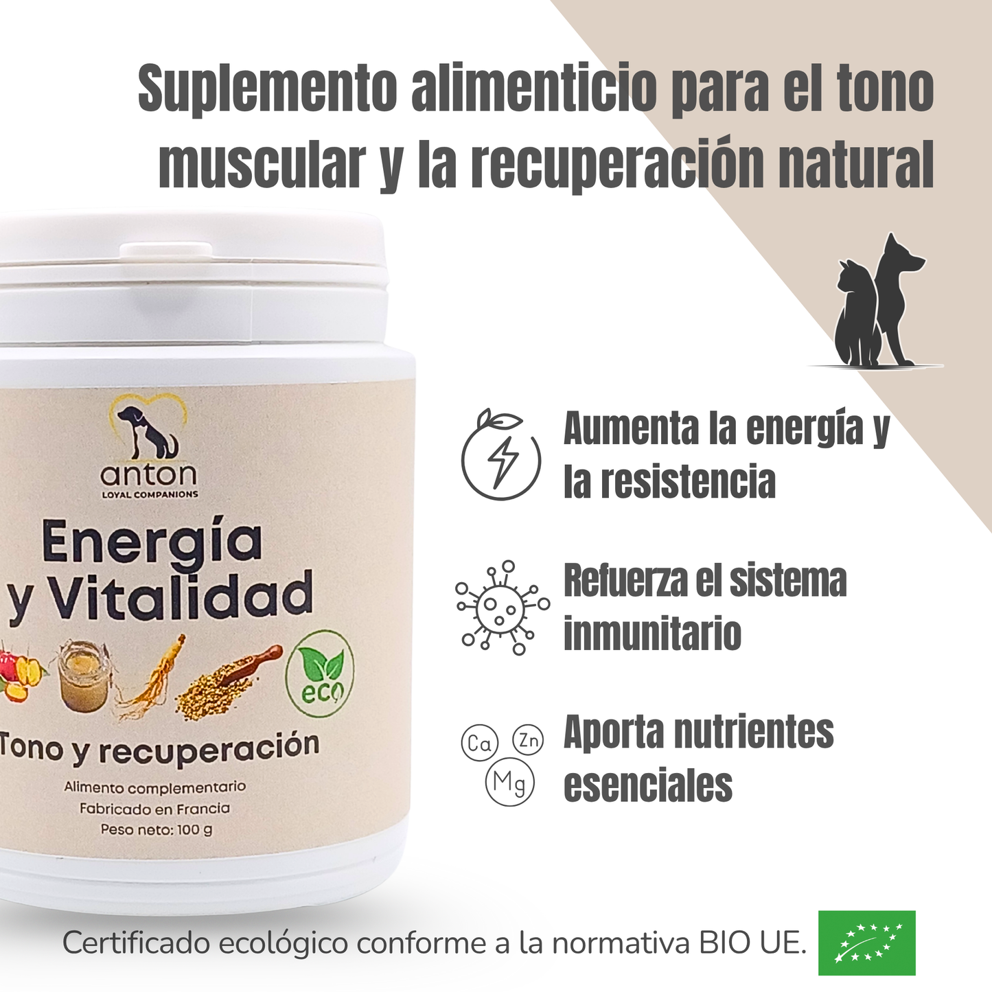 Suplemento natural para la energía y vitalidad de perros y gatos – ECO 100 g_1