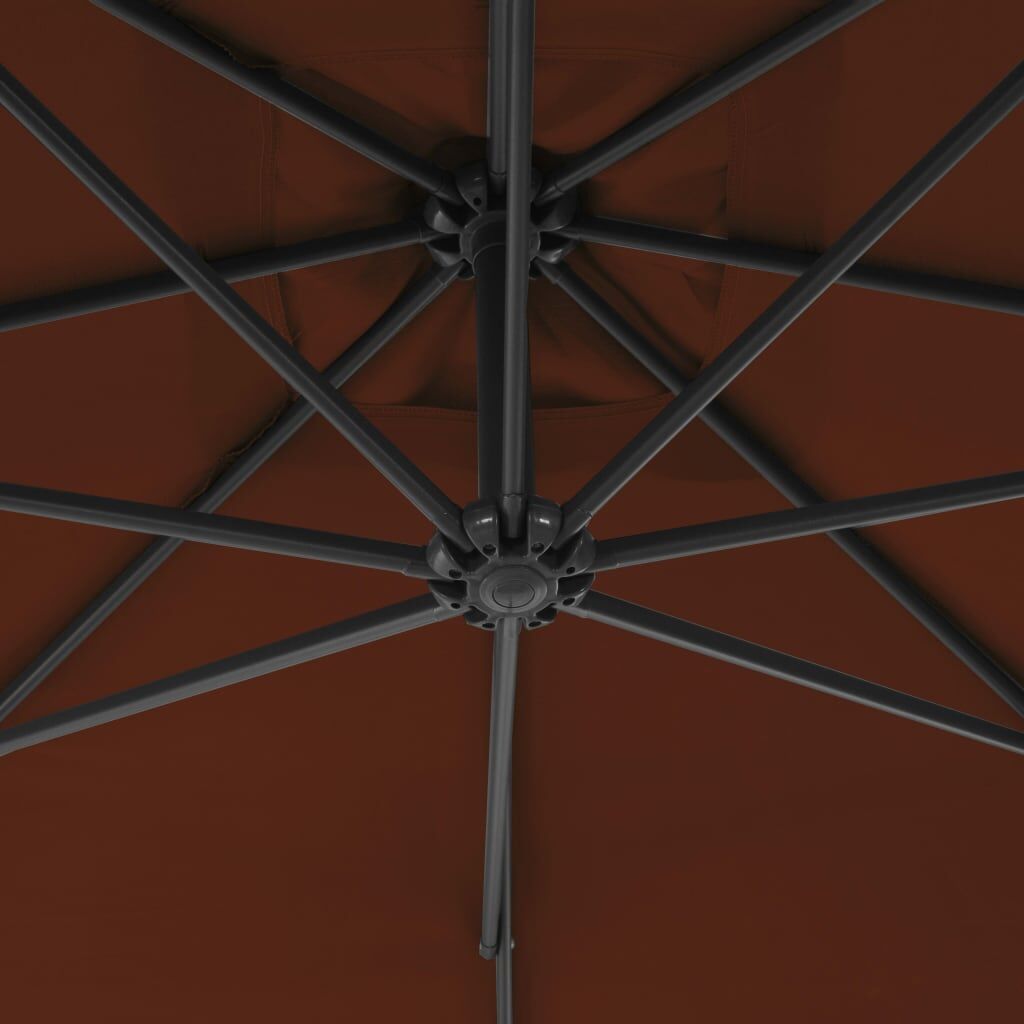 Vidaxl Sombrilla De Jardín Voladiza Palo De Acero Terracota 250x250 Cm_4