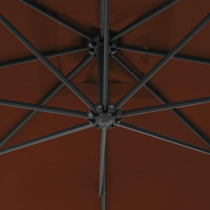 Vidaxl Sombrilla De Jardín Voladiza Palo De Acero Terracota 250x250 Cm_4