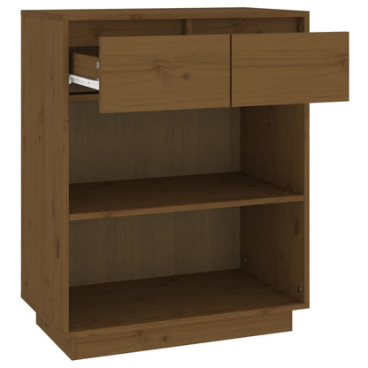 Mesa Consola De Madera Maciza De Pino Marrón Miel 60x34x75 Cm / Vetonek_3