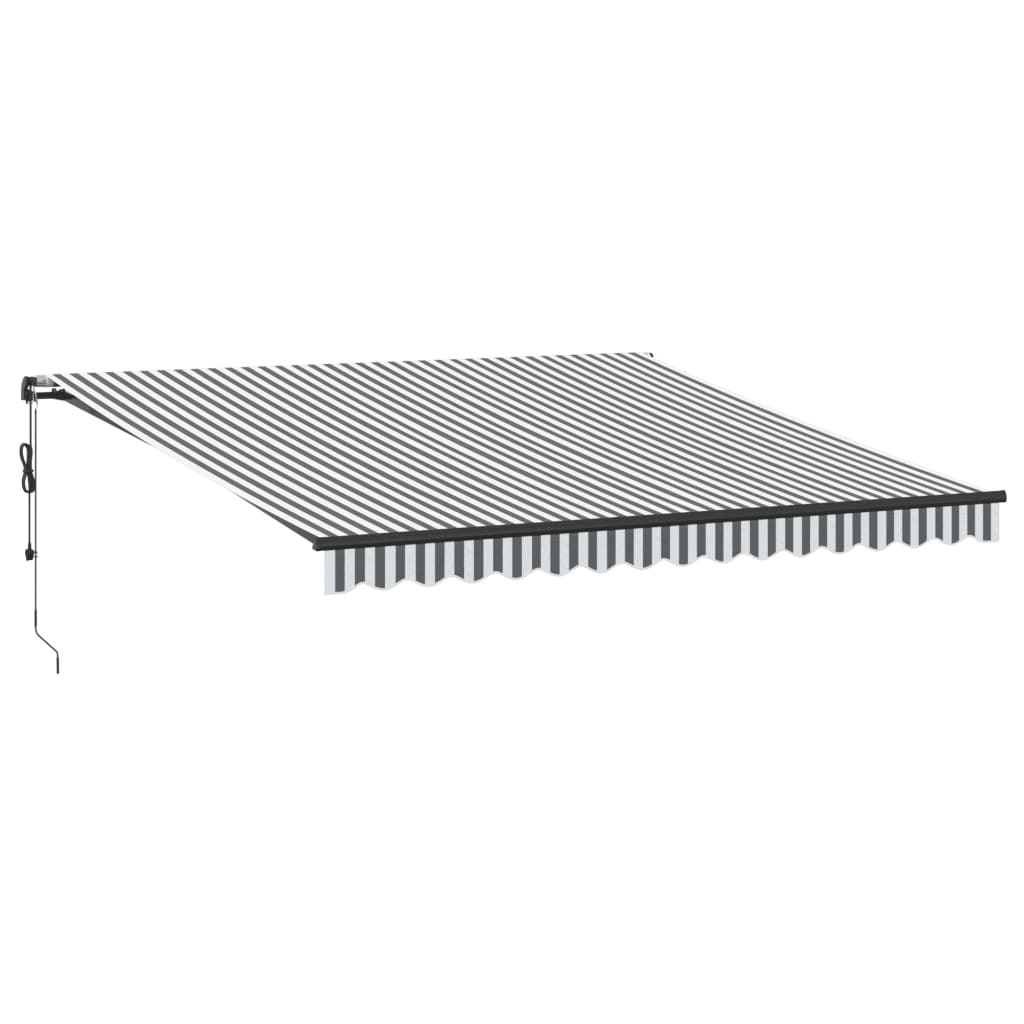 Toldo Retráctil Automático Gris Antracita Y Blanco 400x350 Cm_0