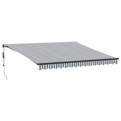 Toldo Retráctil Automático Gris Antracita Y Blanco 400x350 Cm_0