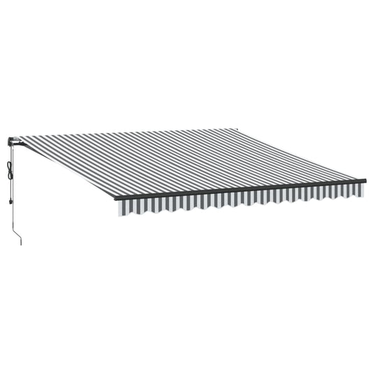 Toldo Retráctil Automático Gris Antracita Y Blanco 400x350 Cm_0