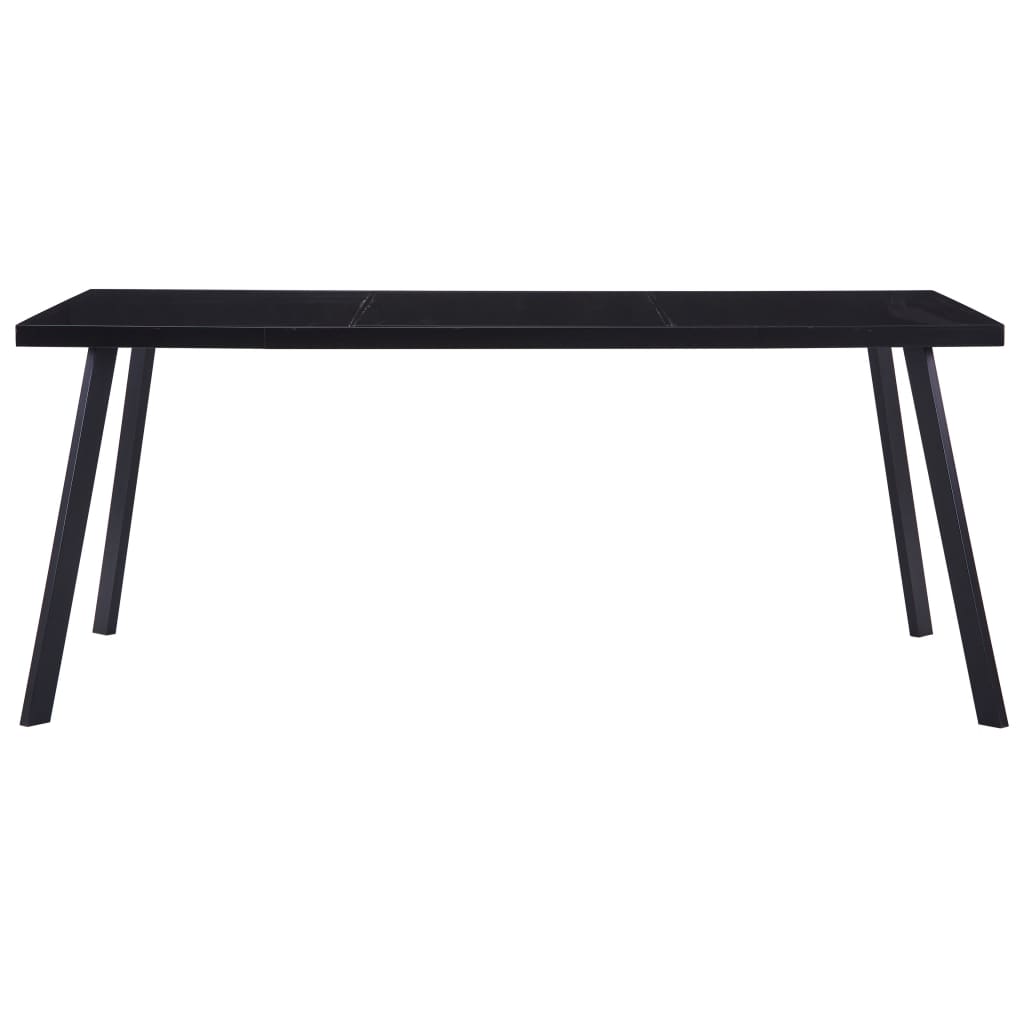 Mesa De Comedor De Vidrio Templado Negro 160x80x75 Cm_0