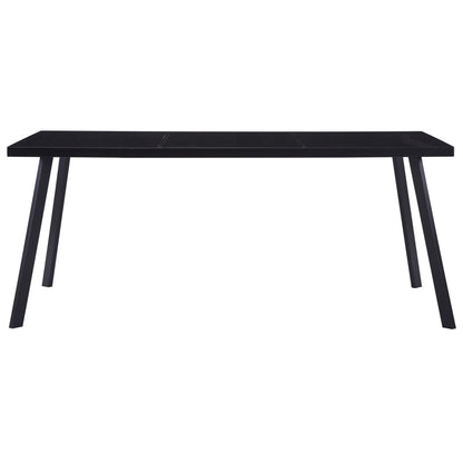 Mesa De Comedor De Vidrio Templado Negro 160x80x75 Cm_0