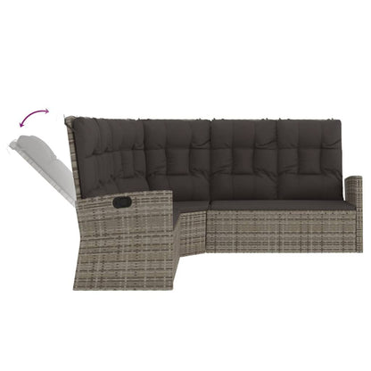 Vidaxl Set De Muebles De Jardín 2 Pzas Cojines Ratán Sintético Gris_4
