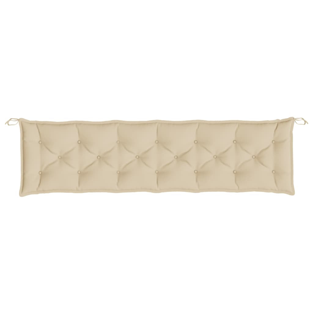 Vidaxl Cojín De Banco De Jardín Tela Oxford Beige 200x50x7 Cm_3