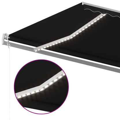 Toldo Automático Led Sensor De Viento Gris Antracita 500x350 Cm_4