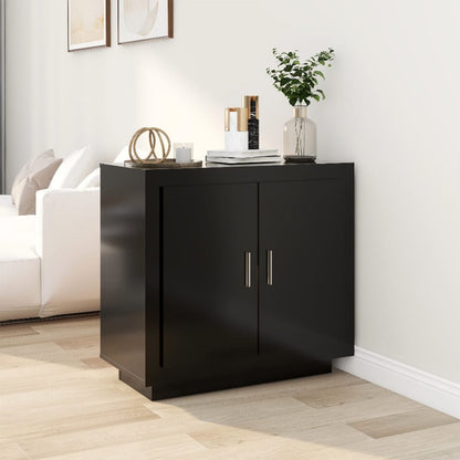 Aparador De Madera Contrachapada Negro 80x40x75 Cm / Vetonek_3