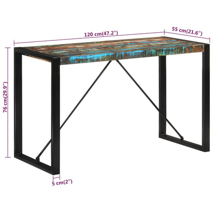 Mesa De Comedor Madera Maciza Reciclada 120x55x76 Cm_4
