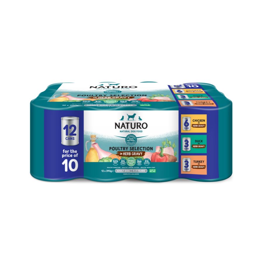 Naturo Comida Humeda Perro Multipack Sabores 390g X 12 Latas_0