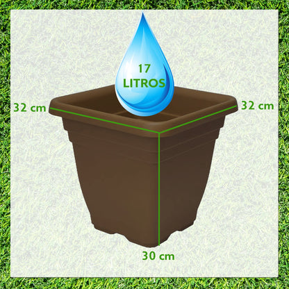 Maceta Quadro Vulcano Zanvic Bronce 32 X 32 X 28 Cm (17 L) En Plástico_1